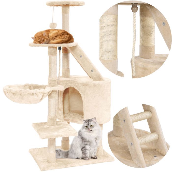 Comparer les prix de Tutumi Arbre à chat Griffoir beige 120x80x55 cm
