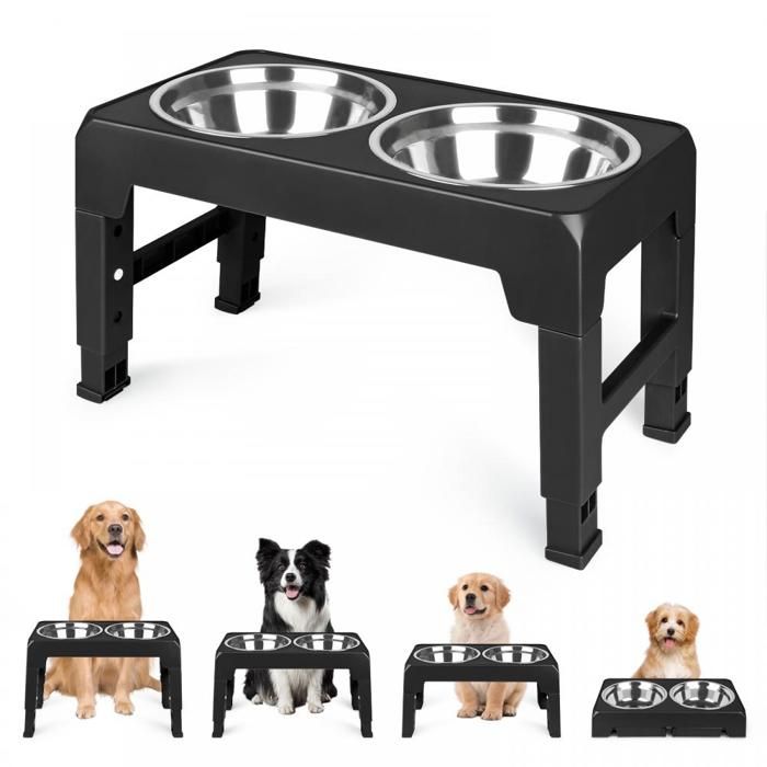 Comparer les prix de B.LIVEM GAMELLE DOUBLE CHIEN ACIER INOXYDABLE 3 HAUTEURS RÉGLABLES GAMELLE POUR ANIMAUX DE COMPAGNIE