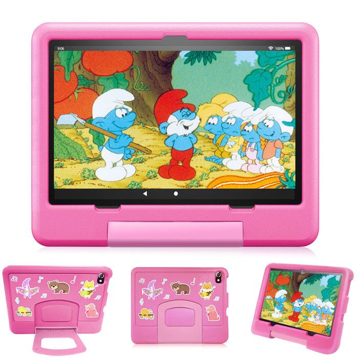 Tablette pour Enfants 10 Pouces Android 4 Go RAM 64 Go ROM / 128 Go 1280 X 800 IPS WiFi 6000 mAh Contrôle Parental Rose