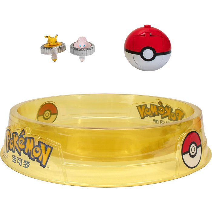 Arène de combat Pokémon - POKEMON - Pikachu et Mew - 2 toupies - 2 lanceurs