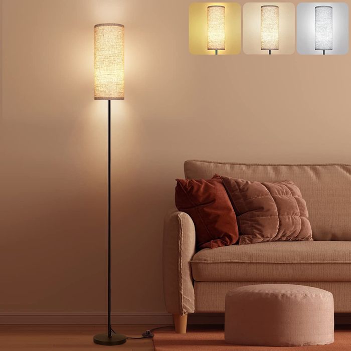 Lampadaire LED 165cm Avec Abat-jour Acrylique - 3 Températures De Couleur Et Interrupteur Au Pied