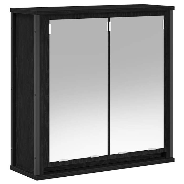 CLARENCE® Armoire de salle de bain - montage mural - miroir chêne noir 60x21x60 cm LL0353