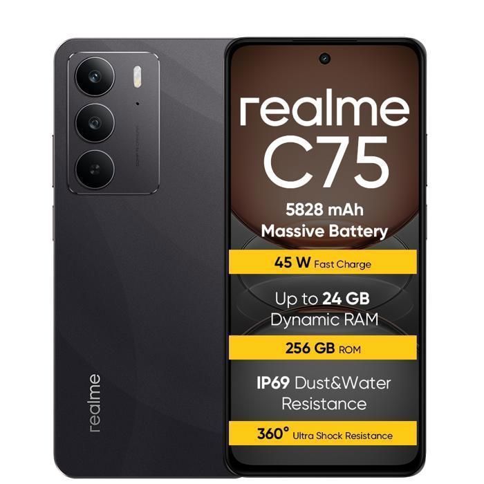 realme C75 Smartphone 8+ IP69 Batterie 5828 mAh ArmorShell™2 Glass Appareil Photo 50 MP Super Sharp Charge Rapide sans Adaptateur - vue 1
