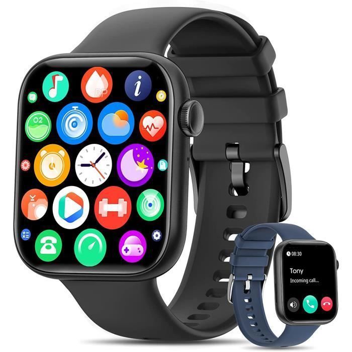 Montre Connectée Homme avec Appels Bluetooth Assistant Vocal 1 8 Smartwatch avec 123 Modes Sportifs SpO2/Sommeil pour Android