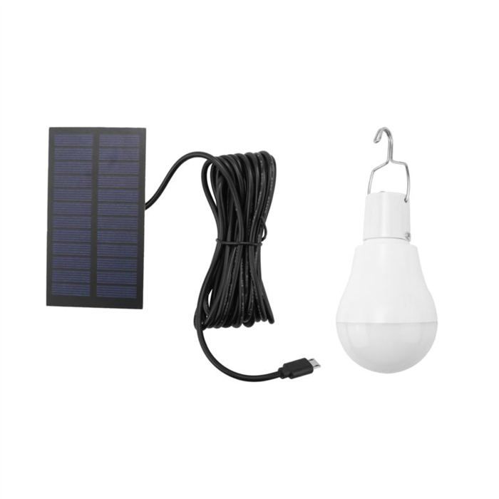 Lampe LED Solaire Portable 15W Ampoule USB Rechargeable pour Voyage Camping et Jardin ODIPIE