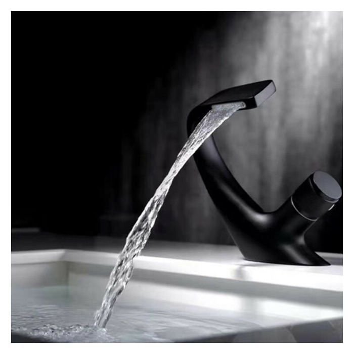 Lababo Label Robinet Lavabo Noir-Mitigeur de Salle de Bain-Robinet Cascade pour ...