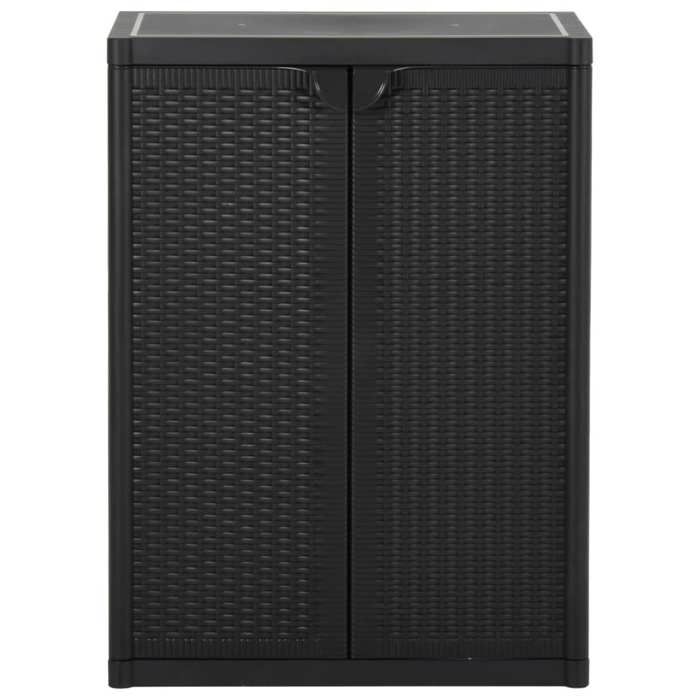 HSF®Armoire haute Noir - Armoire de rangement de jardin Noir 65x45x88 cm PP Rotin cpw5009035
