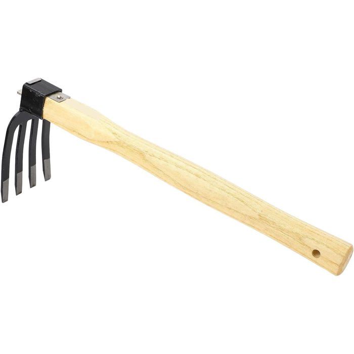 Râteau Jardin Manche Bois Houe Combinée Désherbage Outil Main Labour Sol Polyvalent