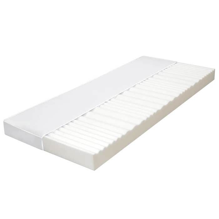 Matelas 7 zones - Happiness - 80x200 cm - Mousse PU D25 - Épaisseur 10 cm - Dureté H2/H3 - Blanc