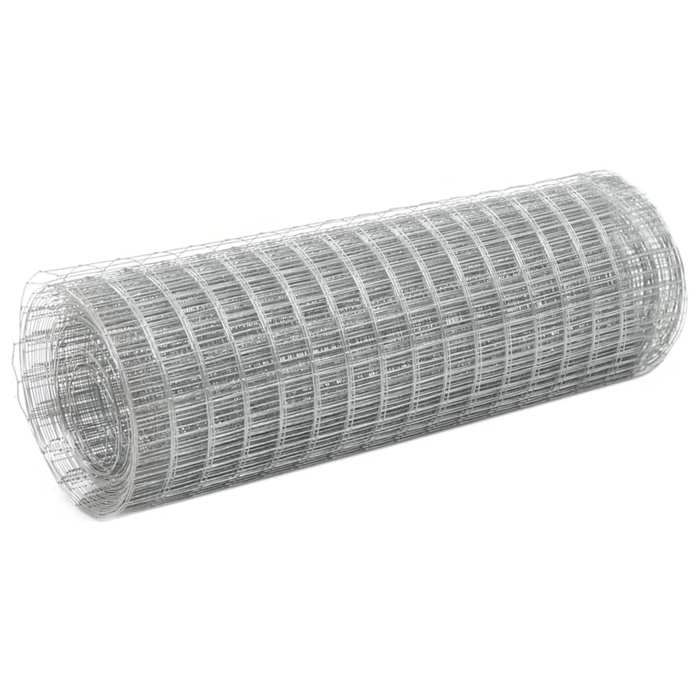 Grillage pour volière - vidaXL - Acier galvanisé - 10x05 m - Argenté - Maille 16x16 mm - Diamètre du fil 056 mm Grillage pour volière - vidaXL - Acier galvanisé - 10x05 m - Argenté - Maille 16x16 mm - Diamètre du fil 056 mm