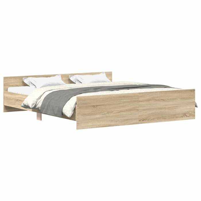 BEST-HOME Meuble de chambre - UU - Cadre de lit sans matelas - chêne sonoma 160x200 cm HH13505