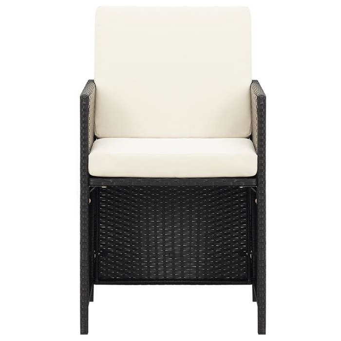 Elégant Chaises de jardin (lot de 4) - Fauteuil de Jardin Chaise dextérieur Résine tressée Noir - L52 x l56 x H85cm &0_5799580