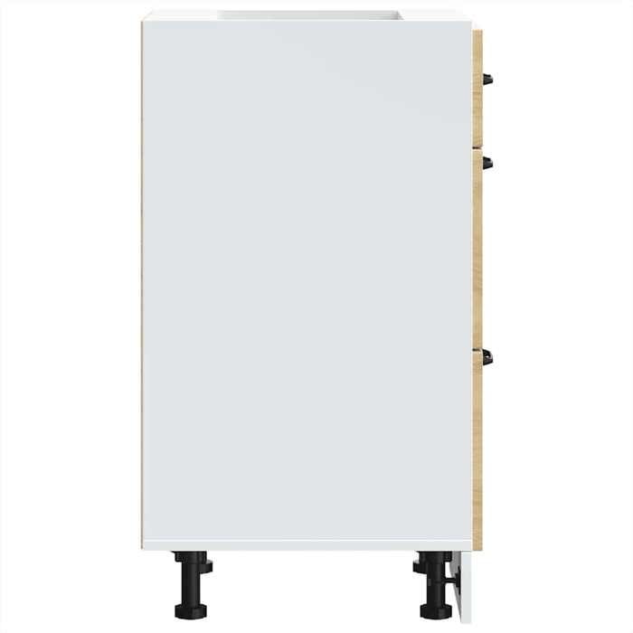 Moderne Meuble bas de cuisine « Kalmar SWEETY Armoire pour cuisine » bois dingénierie blanc brillant 40x46x81.5 cm BB682