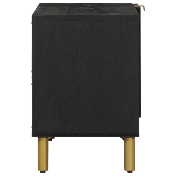 Moderne Meuble TV BURKE TABLE TV/HIFI noir 80x33x46 cm bois dingénierie AA2406