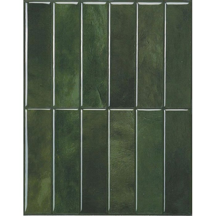 Crédence adhésive pour cuisine et salle de bain sticker carrelage mural carreaux Morocco Vert autocollants 5 PCS 29 x 22.86 cm