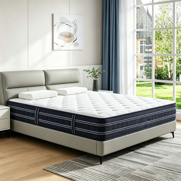 Matelas 140x190 cm - Épaisseur 28cm Certifié Oeko-TEX - Mousse en mémoire de Gel rafraîchissant - Sommeil Réparateur - Ergonomique