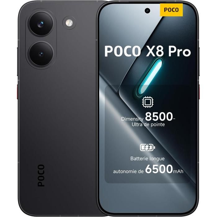 POCO X8 Pro 12+ Smartphone Processeur Haut de Gamme Dimensity 8500 Ultra Chargeur Non Inclus