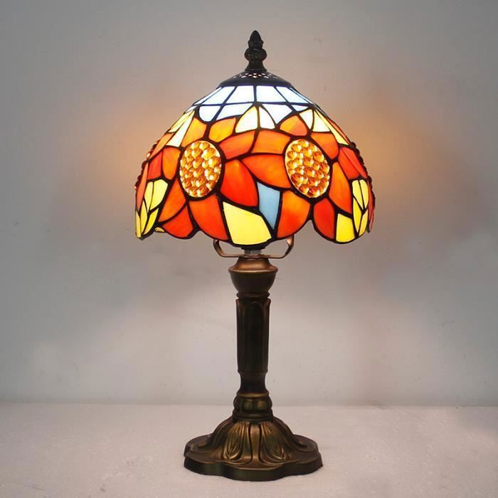 Lampe LED Vintage en verre coloré Avec prise EU Style méditerranéen pour Table de chevet Restaurant Bar café LAMPE DECORATIVE