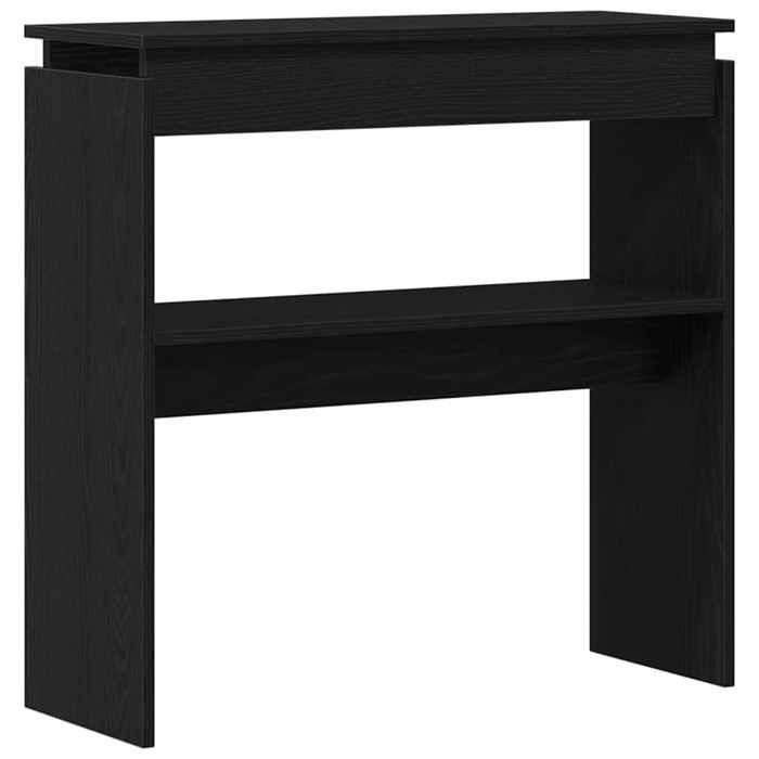 Console Meuble - Noir Table console Table dappoint support 20 kg - Chêne noir - 80x30x80 cm - bois dingénier8872