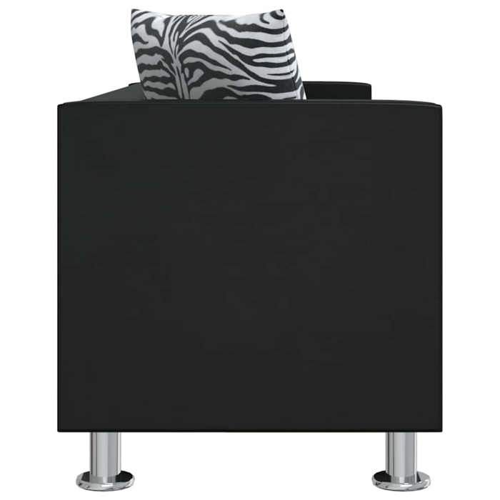 Noir SOFA - Moderne - Canapé avec 3 places - contemporain - cuir artificiel noir  C1047