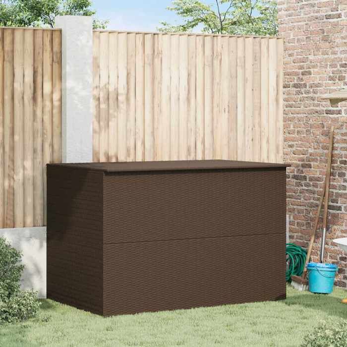 VENTE-FLASH Boîte de stockage de jardin marron 150x100x100cm Résine tressée(1226344246)VIDAXL