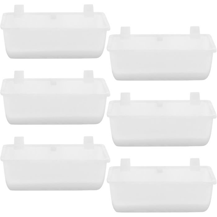 6pcs Gamelle Suspendue pour Animaux de Compagnie en Plastique Épais Support Accroché pour Cage Bol dalimentation et deau pour