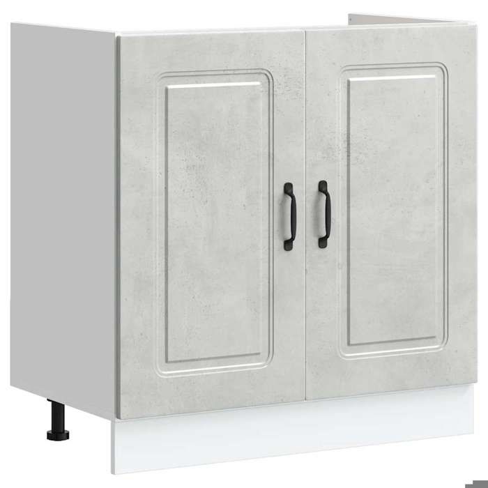 Meuble bas pour évier - Vidaxl - Placard de cuisine - Kalmar gris béton - bois ingénierie 323488xhm40z