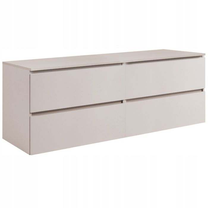 RODAN Meuble sous Lavabo 120 cm - avec plan de travail - SIMPLE façade lisse - cachemire - 120 x 60 7 x 46 cm