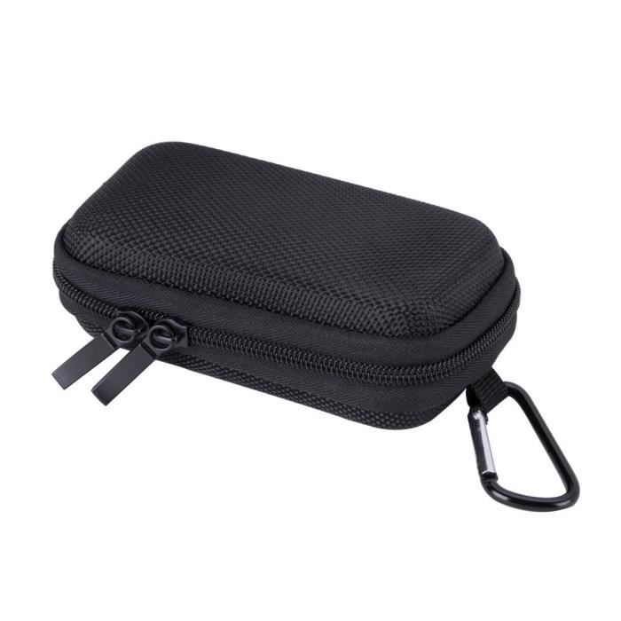 AGPTEK Etui Rigide Nylon pour Ranger et Protéger Mp3/Ecouteur/Clé avec Double Filet et Double Zip pour A02, A01, G6 etc.(Noir)