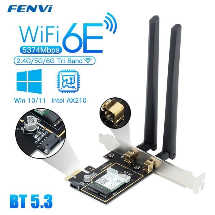 WiFi 6E PCE-AX210 - Adaptateur Wi-fi 6e Intel Ax210, Pcie Sans Fil ...