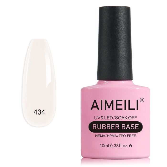 AIMEILI-Vernis Semi Permanent Gel Rubber Base Coat Nude Couleur Gel Polish-UV LED Renforcement et Réparation de Manucure-10ml[434]