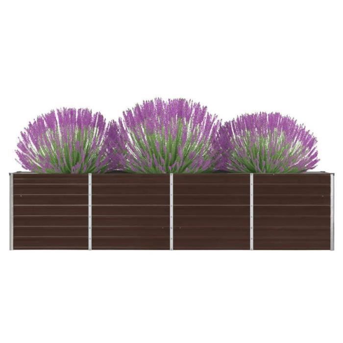 Jardinière 320x40x77 cm Acier galvanisé Marron -BK47050 (PLA)