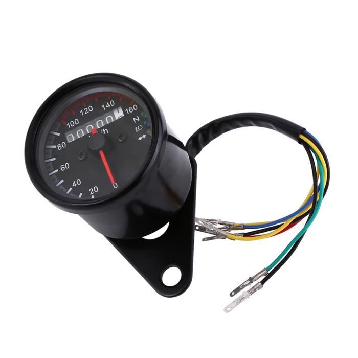 Compteur Kilométrique Moto LED Universel - Tachymètre 12V Style Café Racer