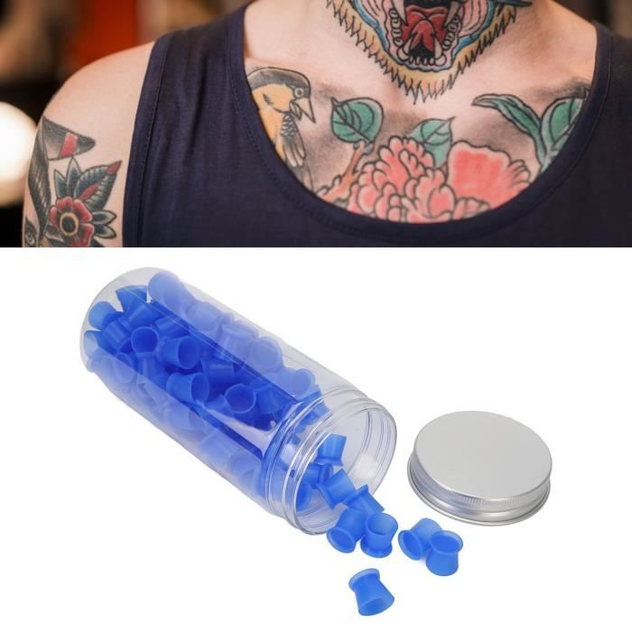 Atyhao Gobelets jetables d'encre de tatouage 100 pièces tasses d'encre ...