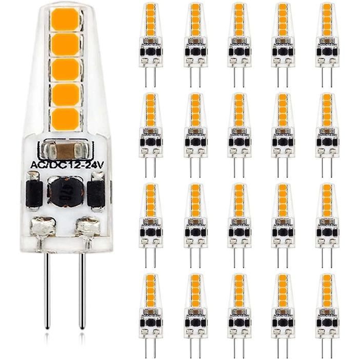 Ampoule Led G4 2W Dimmable, 2W G4 Lampe Led Blanc Froid 6000K 200Lm,  Ampoules D'Éclairage Équivalent À 20W Halogène Ac-Dc 12[q10811] - Cdiscount  Maison