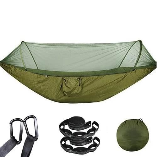 Autre matériels de camping et randonnée GENERIQUE Portable Force camping hamac suspendu lit avec moustiquaire extérieure Voyage