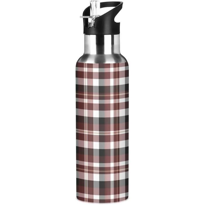 Bouteille d'eau en acier inoxydable avec paille (12 oz