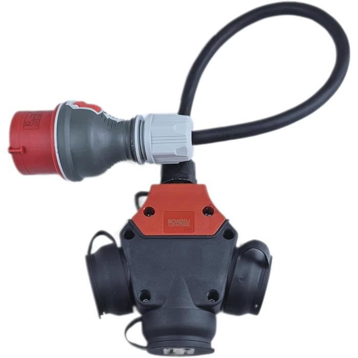 Adaptateur 5 Broches CEE 16A Vers Prise Schuko - Pour Chargeur Voiture électrique Ou équipement Industriel