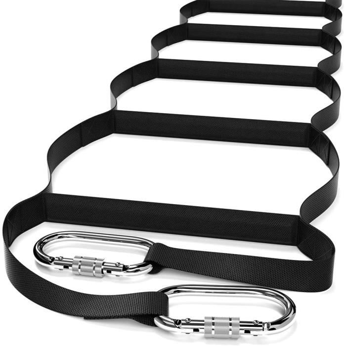 Échelle De Sauvetage Incendie 10m (32.8 Ft) - Échelle De Corde Portable Ignifuge Avec 2 Crochets Solides, Idéale Maison Et Extérieur