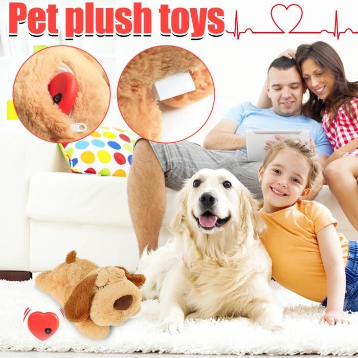 L Anxiete Des Animaux De Compagnie Accompagne Le Sommeil Jouet Interaction Avec Chien En Peluche Battement De Coeur Jouet Pour Chat Cdiscount