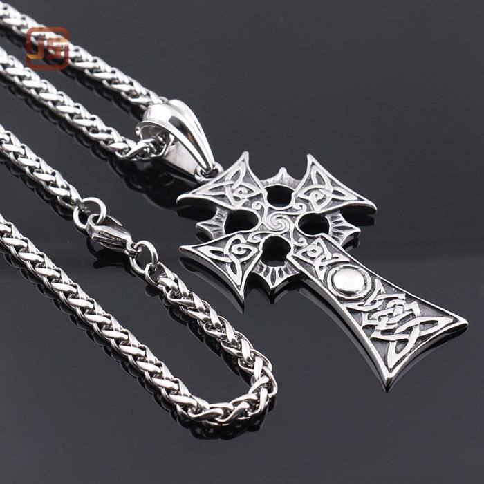 Collier avec pendentif en forme de patte dours Viking Steampunk Mjolnir scandinave Pagan Fenrir nordique en acier inoxydable Cuir
