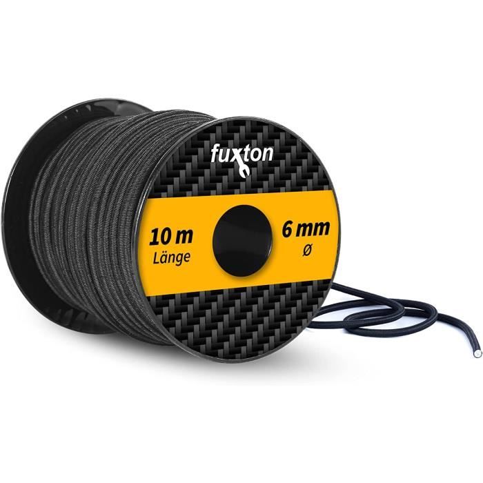 Corde élastique Noire 4 Mm - Antichoc Pour Bagages, Remorques, Bateaux - Lot Simple