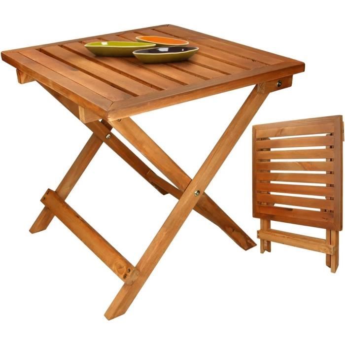 Table d'Appoint Pliable - Table Basse pour Jardin Terrasse Balcon Camping -  Intérieur-Extérieur- en Bois de Pin - Compacte - A417 - Cdiscount Maison
