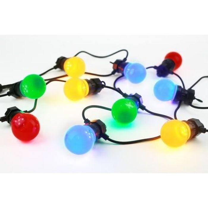 Guirlande Guinguette 3M Multicolore Avec Prise - SKYLANTERN - LED - Extérieur - 10 ampoule(s) - Electrique