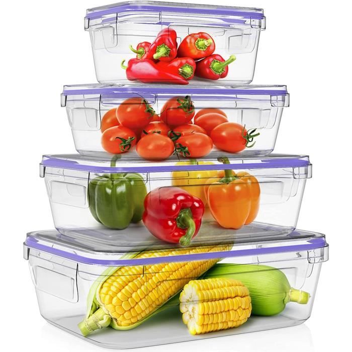 Lot de 3 Récipient Boîtes Alimentaire en Verre Rond Couvercle Résistant