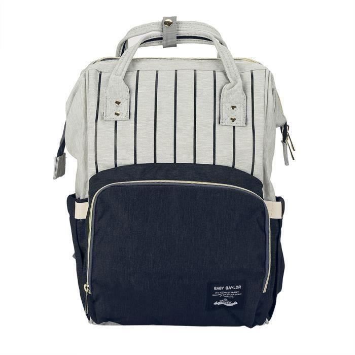 Sac à dos d'allaitement - Grand sac avec matelas à langer et attache-sucette pour