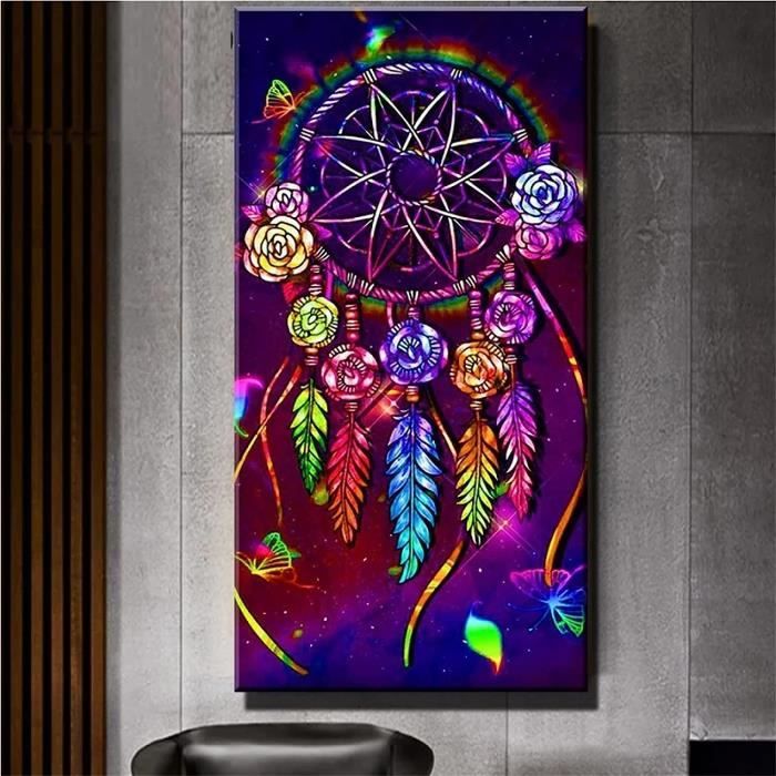 Peinture diamant à faire soi-même, Kit attrape-rêves, carillon éolien, pendentif suspendu avec plume, pour jardin extérieur acheter à prix bas - livraison gratuite, avis réels avec des photos