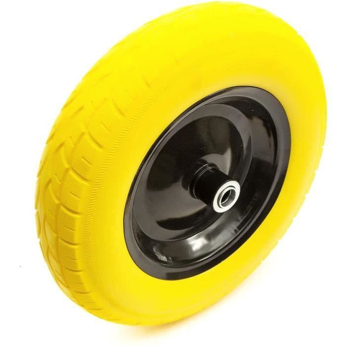 essieu 4 plis jaune complet roue pneumatique brouette chariot 14 "pneu 3.50-8 