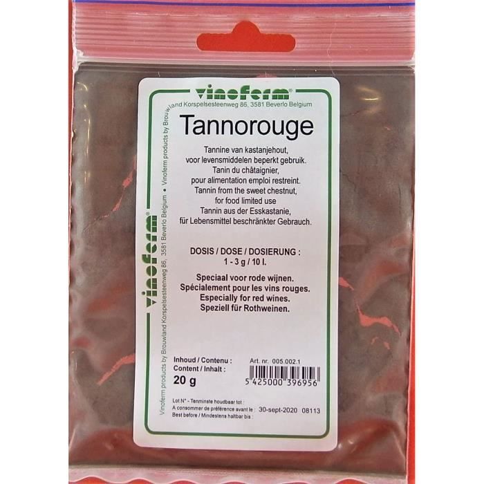 Tanin Tannorouge20g Pour le vin ROUGE Tannin obtenu du châtaignier