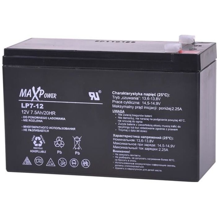 MaxPower Batterie gel 12V 7Ah travail buffer, les UPS, différentes unités de contrôle, des caisses enregistreuses